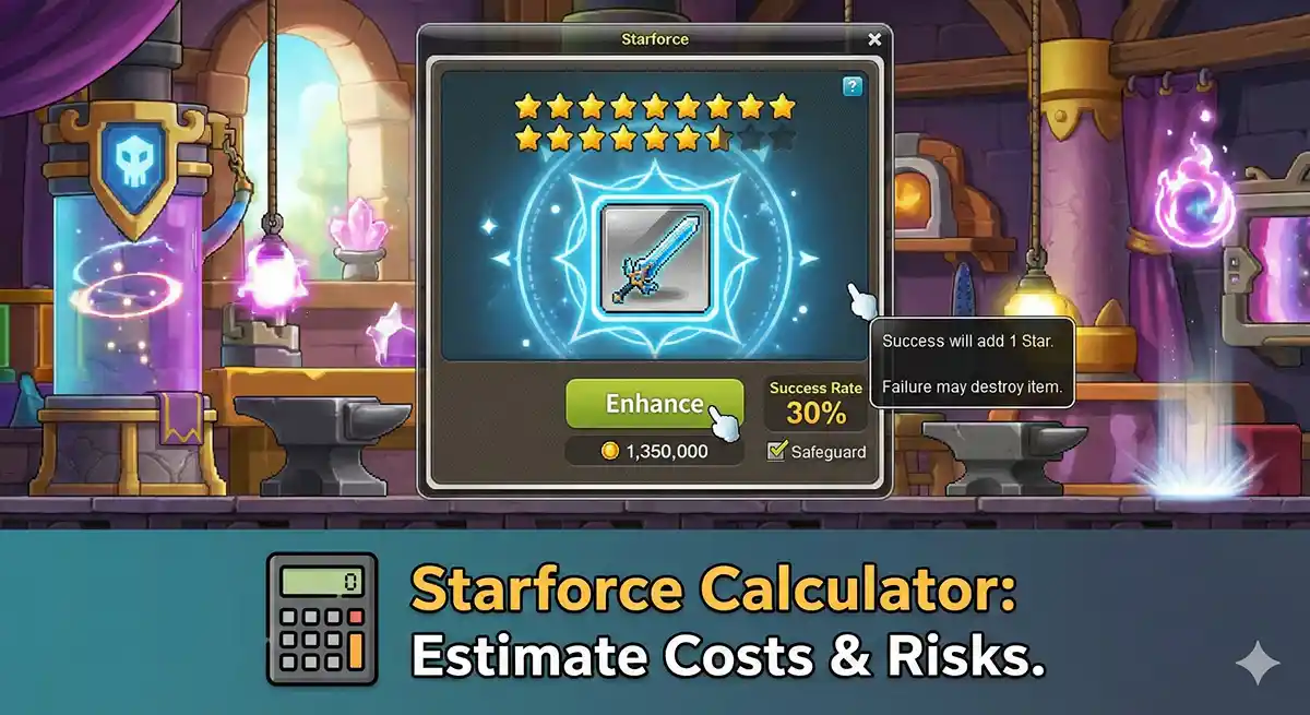 MapleStory Starforce Calculator Guide - How to calculate enhancement costs and success rates